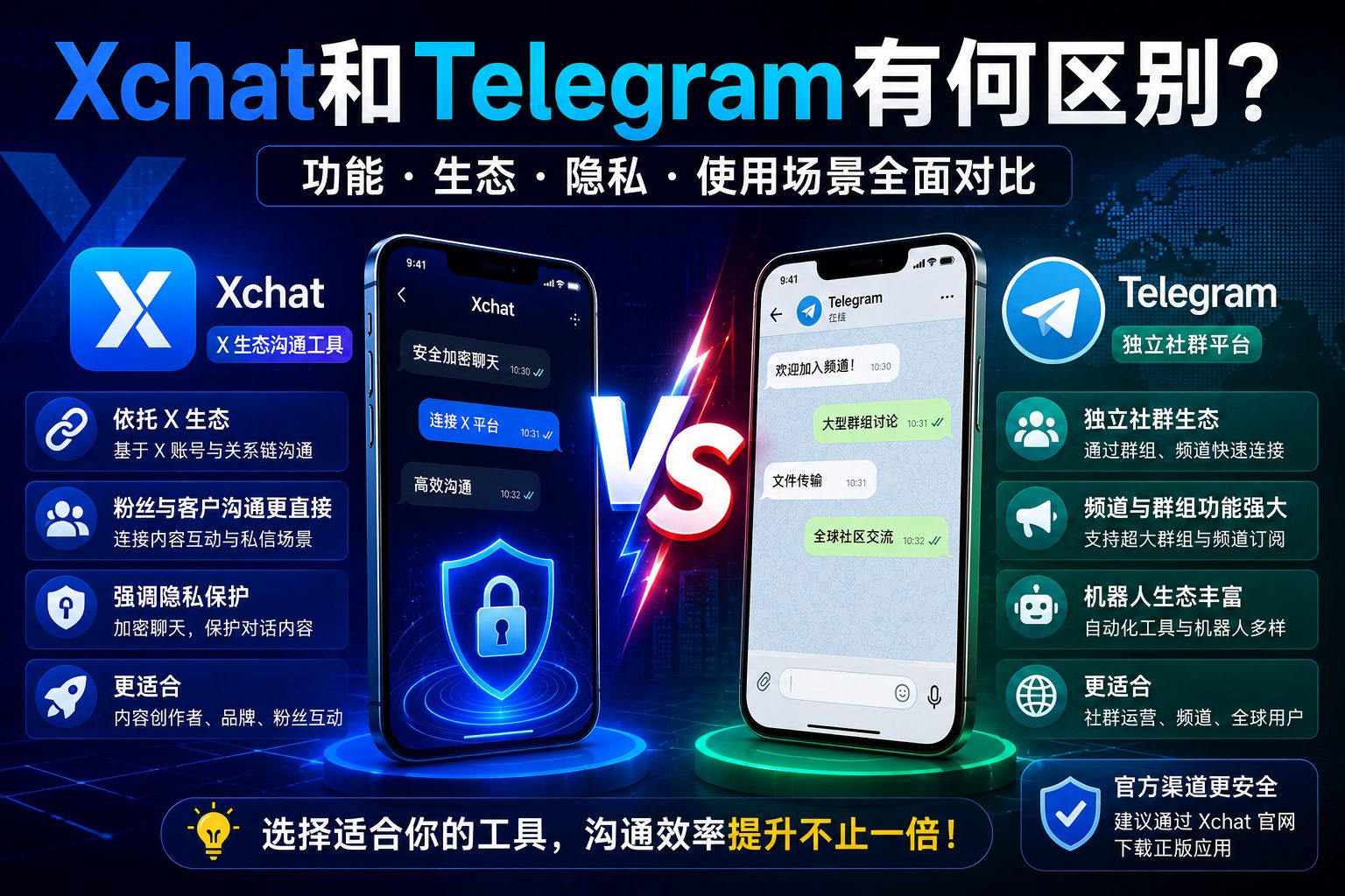 Xchat和Telegram区别在哪里？很多人都把两者理解错了